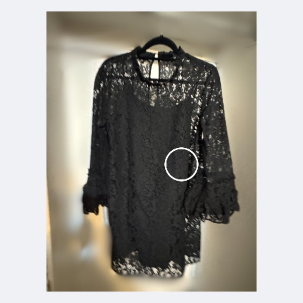 Black lace dress with slip.